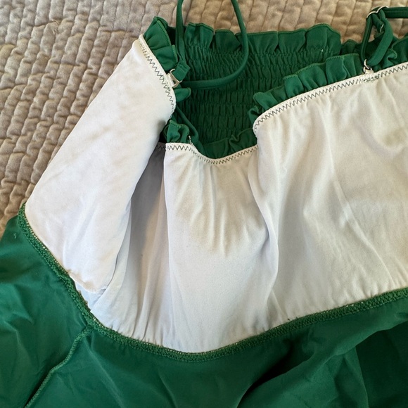 Cupshe - Green Monstera Print Ruffle Bikini -szXL - Picture 7 of 7